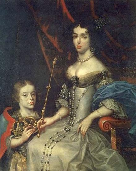 Daniel Schultz the Younger Portrait of Maria Kazimiera with her son Jakub Ludwik China oil painting art